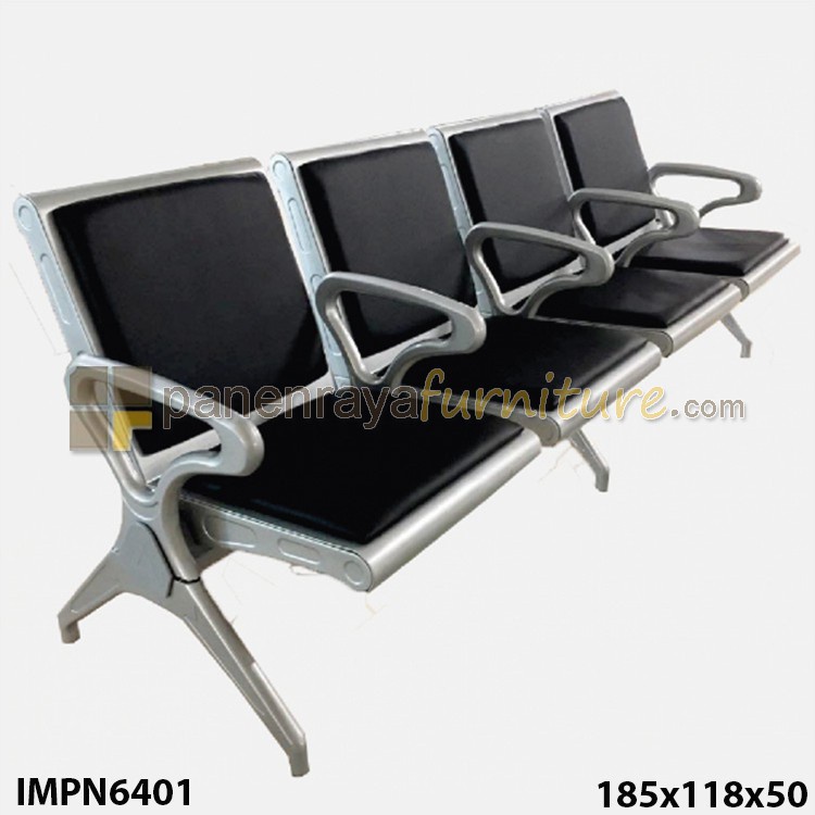 Jual Kursi Tunggu 4 Seat Importa IMP N6401 Black Silver Shopee