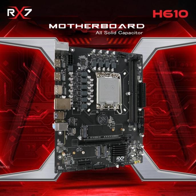 Jual Motherboard RX7 H610 Socket LGA 1700 DDR4 Mainboard H610 INTEL