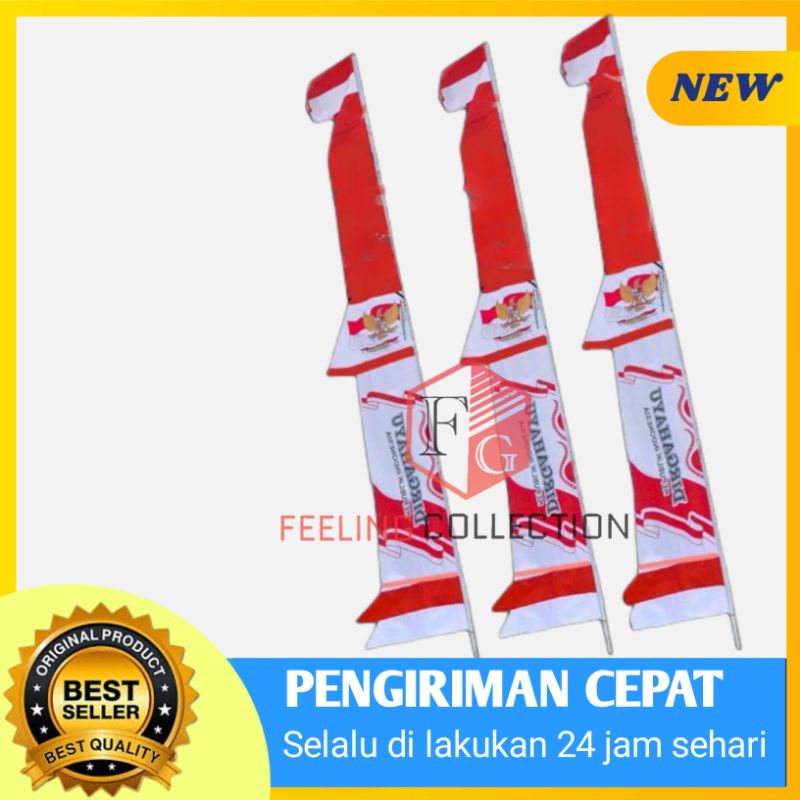 Jual Umbul Umbul Rempel Bandir Jumbo Merah Putih Dirgahayu Bendera