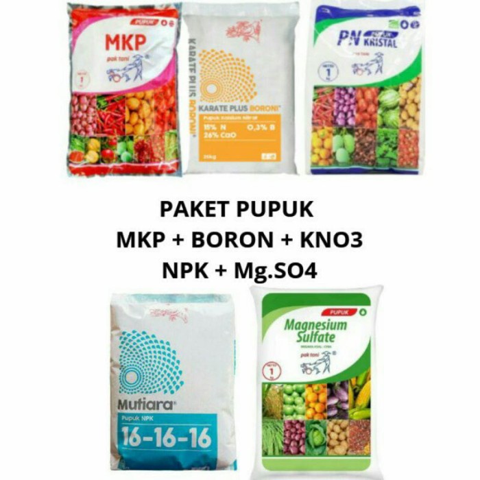 Jual Paket Pupuk Anggur Mkp Boron Kno3 Putih Npk Magnesium