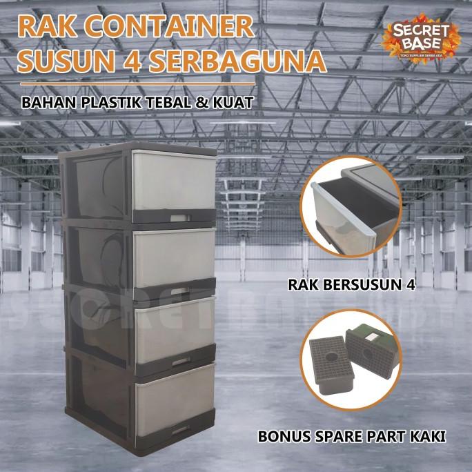 Jual LACI CONTAINER SUSUN 4 Laci Plastik Susun Lemari Pakaian