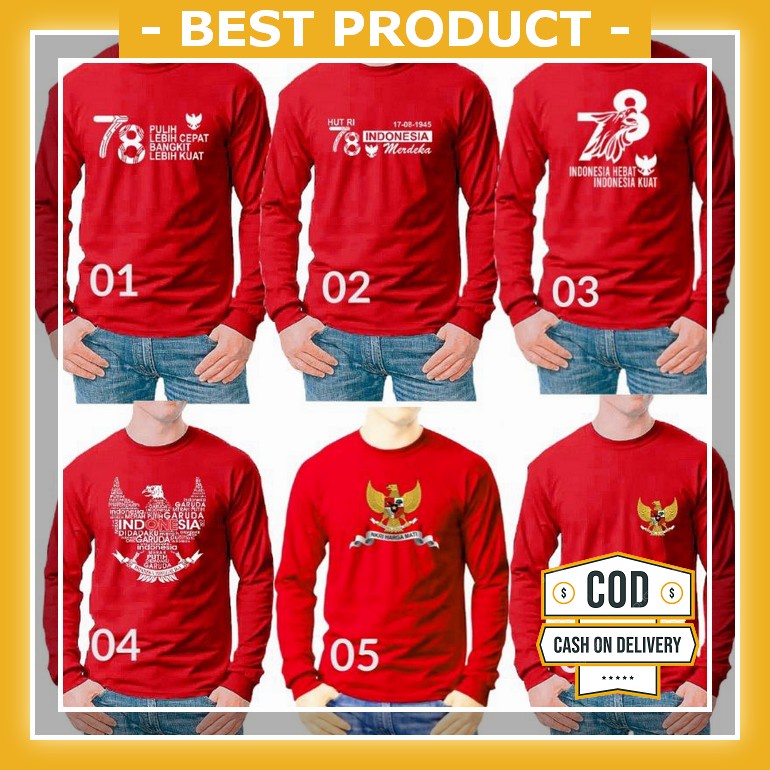 Jual Atasan Merdeka Agustus Kaos Kemerdekaan Seragam Kekinian