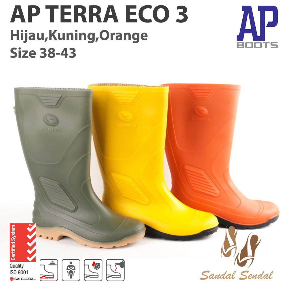 Jual 55 Sepatu Boot Tinggi AP BOOTS AP TERRA ECO 3 HIJAU KUNING ORANGE