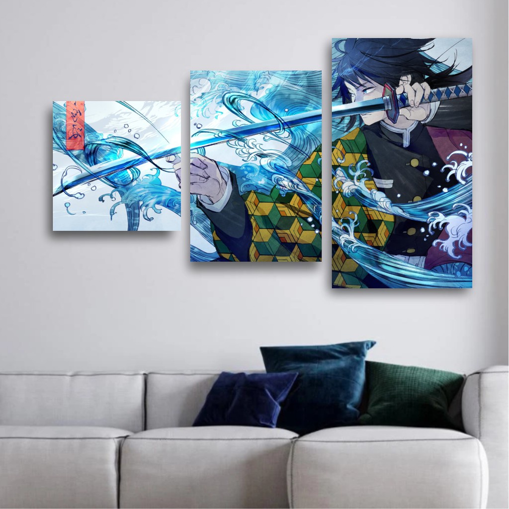 Jual Poster Kayu Kimetsu No Yaiba Tomioka Giyuu Multipanel Shopee