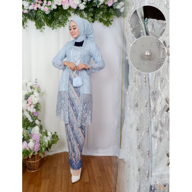 Jual Setelan Kebaya Kutubaru Long Tunik Modern Kebaya Kutu Baru Payet