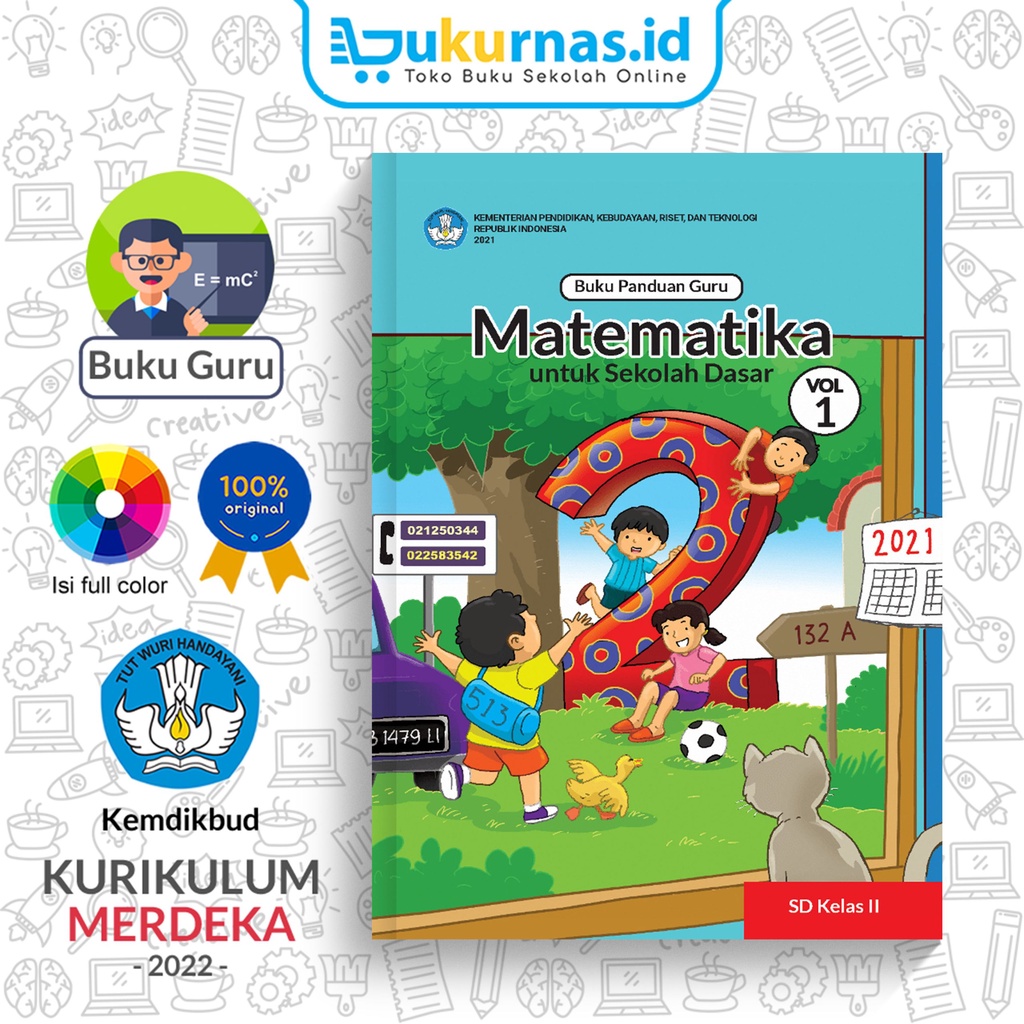 Jual Buku Panduan Guru Matematika SD MI Kelas 2 Vol 1 DIKBUD K