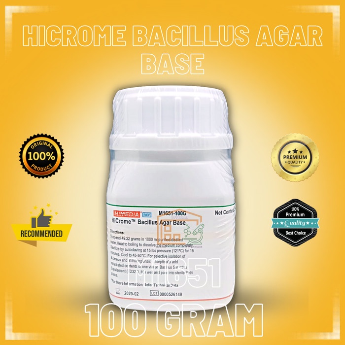 Jual Hicrome Bacillus Agar Base Media Mikrobiologi Gram Shopee