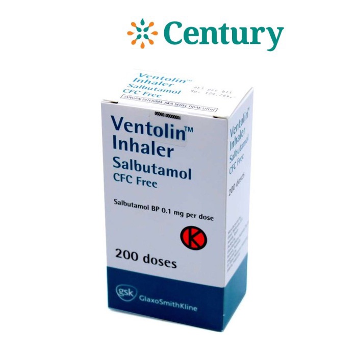 Jual VENTOLIN INHALER 100 MCG 200 DOSIS SALBUTAMOL SESAK NAFAS ASMA