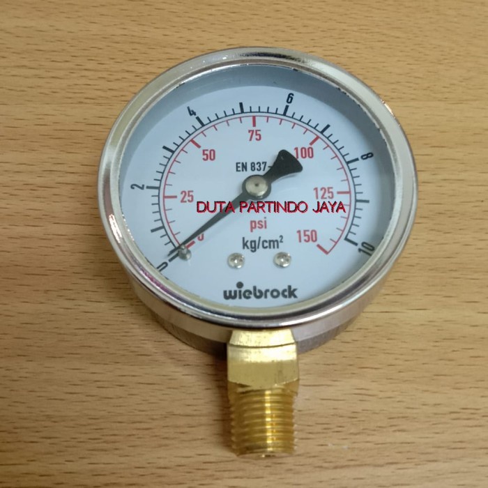 Jual Pressure Presure Gauge Raket 4 Inchi 10 Bar 150 Psi Black Steel