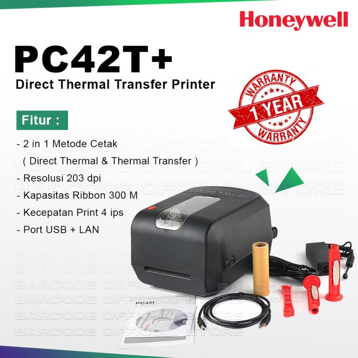 Jual Printer Label Barcode Honeywell PC42T PLUS USB Serial LAN