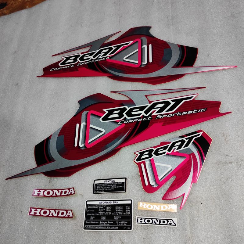 Jual Stiker Stripping Decal Graphic Honda Beat 110 2009 2010 Merah