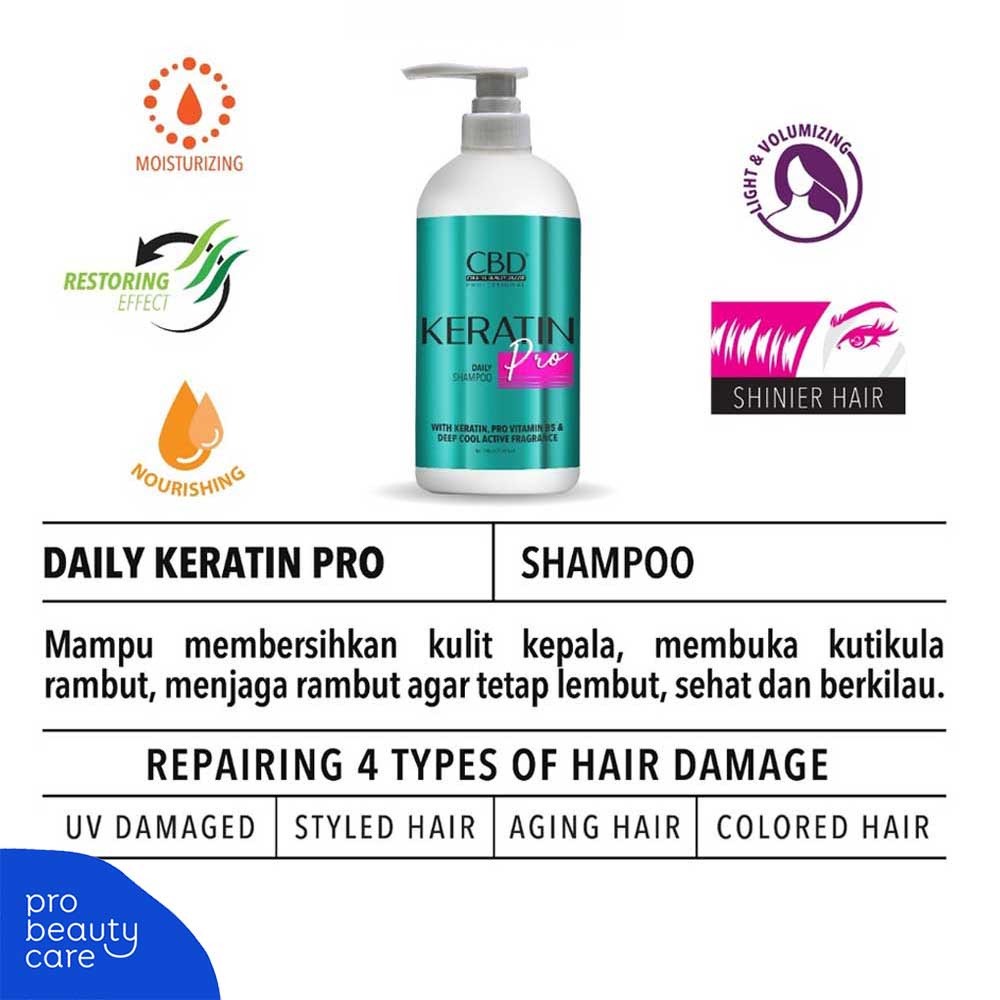 Jual Cbd Professional Keratin Pro Daily Shampoo 1000Ml Shopee