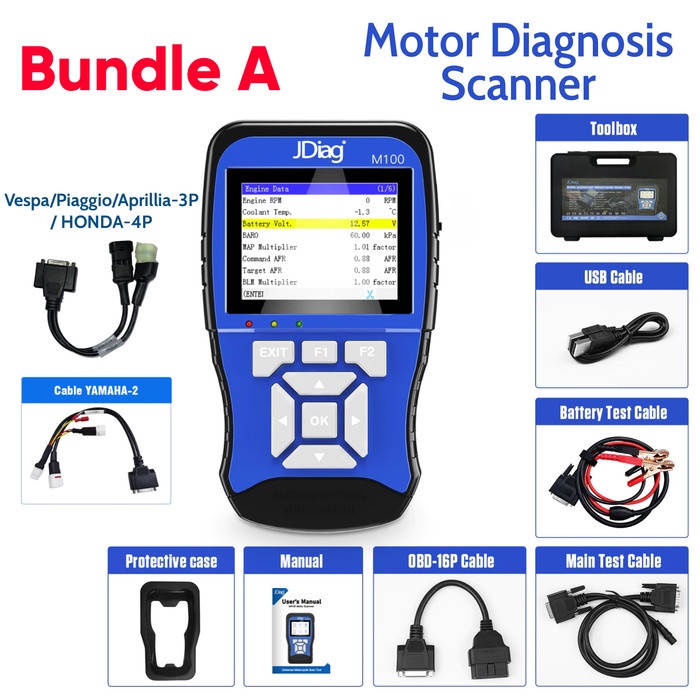 Jual JDiag M100 Diagnosis Scanner Scaner Motor Injeksi HONDA YAMAHA