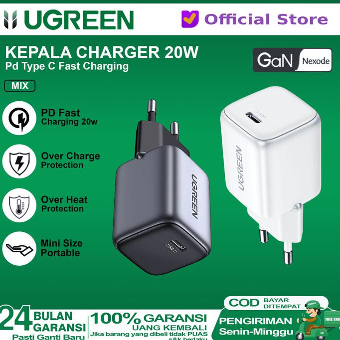 Jual Ugreen Kepala Charger Type C Gan Fast Charging W