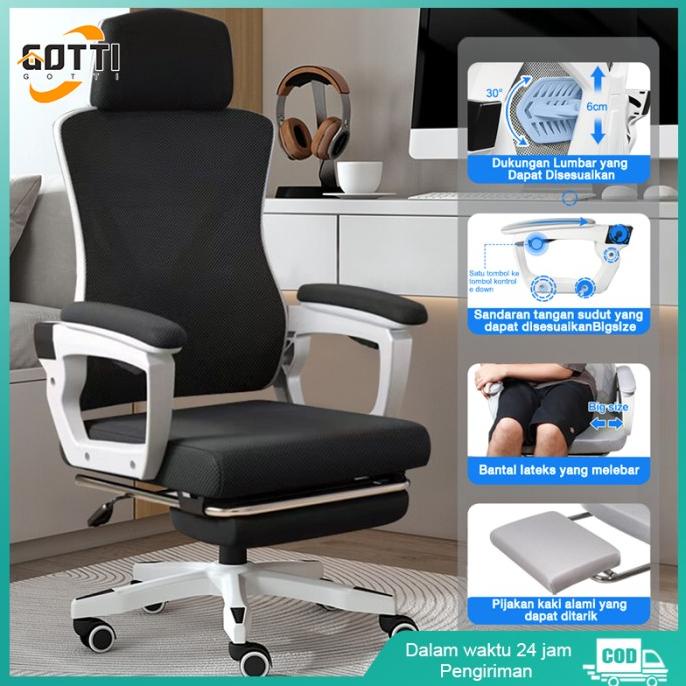 Jual Gottdi Ergonomic Office Chair Kursi Kantor Premium Dengan Pijakan