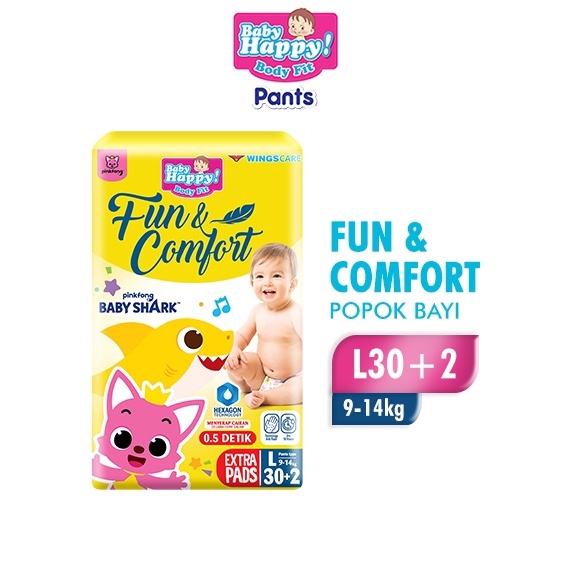 Jual FDZU0 BABY HAPPY PANTS POPOK CELANA PINKFONG BABY SHARK L30 2