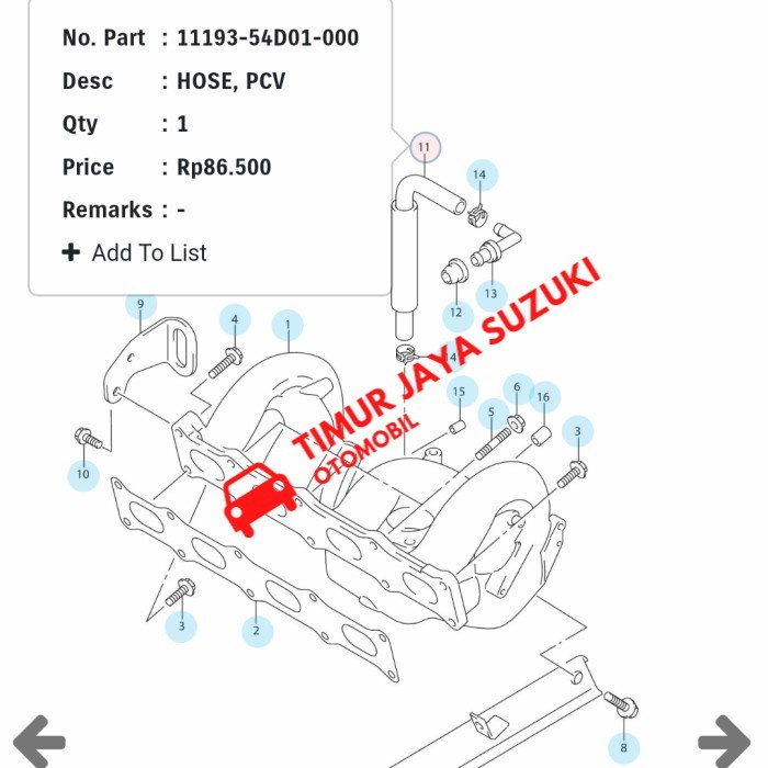 Jual New Selang Pcv Aerio Baleno Next G Asli Sgp Kode Ma Shopee