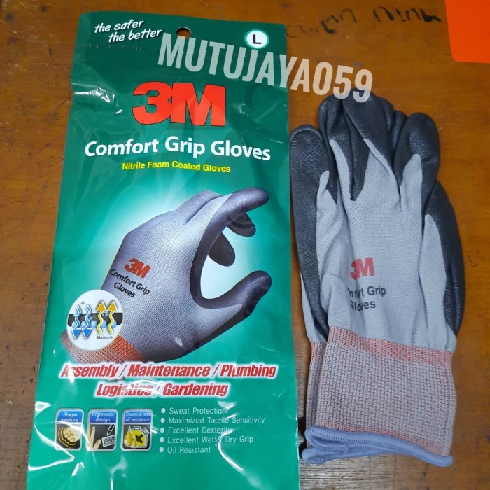 Jual SARUNG TANGAN 3M COMFORT GRIP GLOVE NITRILE FOAM COATED GLOVES