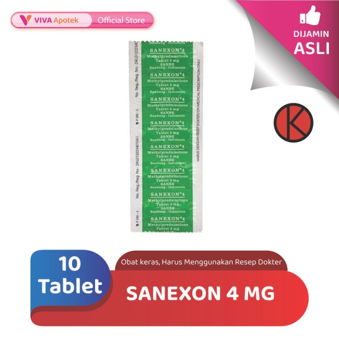 Jual Sanexon 4 Mg Methylprednisolne Radang Rematik 10 Tablet