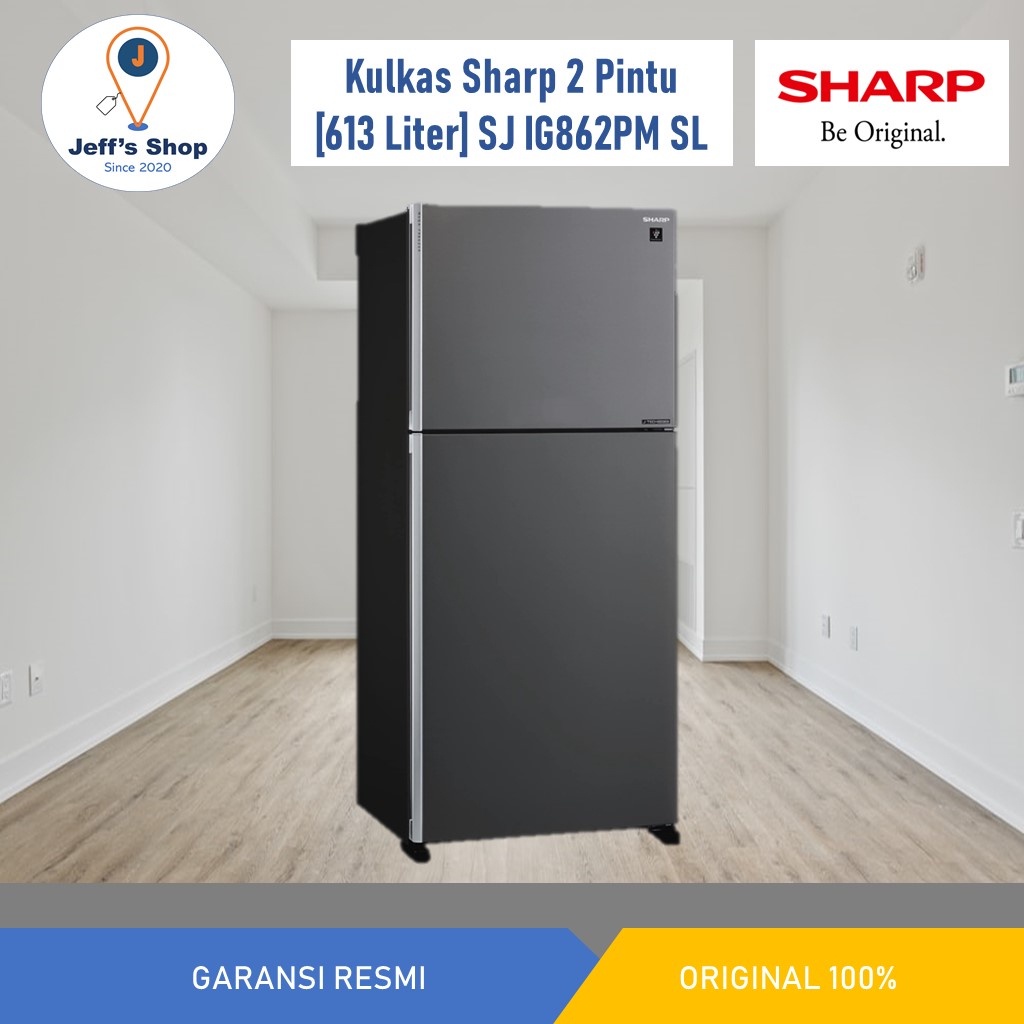 Jual Kulkas Sharp 2 Pintu 613 Liter SJ IG862PM SL New Grand Vetro II