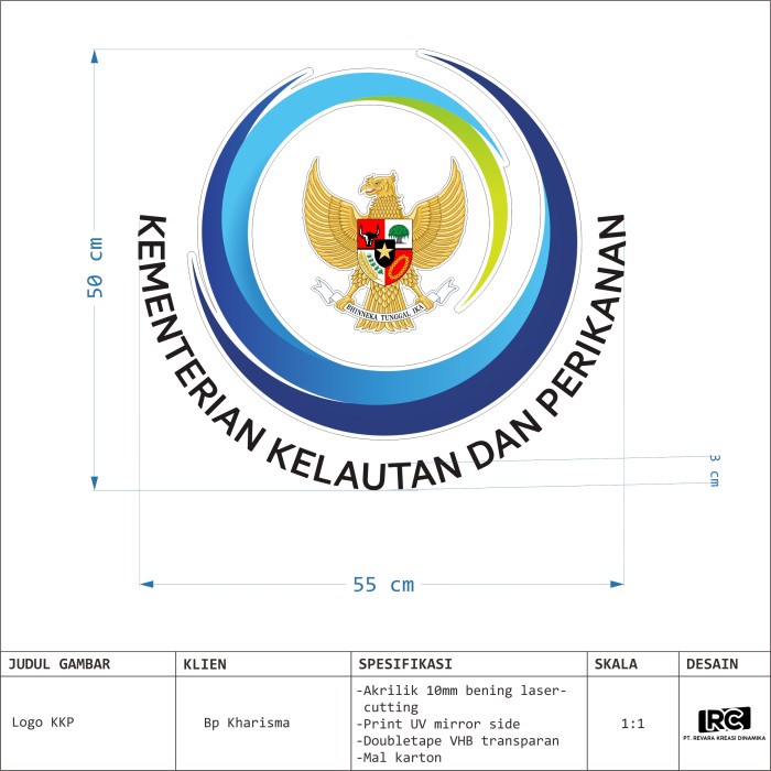 Jual Logo Kkp Acrylic Custom X Cm Kementerian Kelautan Dan Perikanan