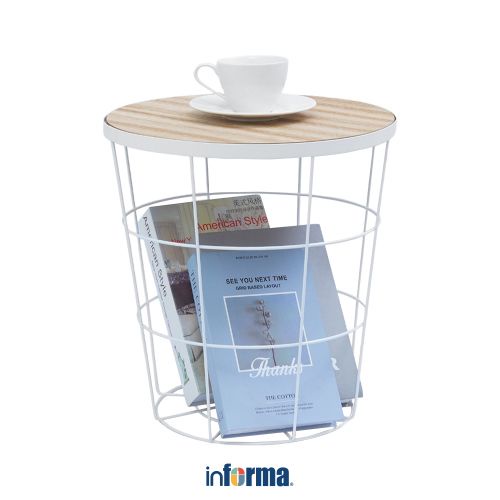 Jual Informa Toby Meja Tamu Dengan Penyimpanan Putih Coffee Table