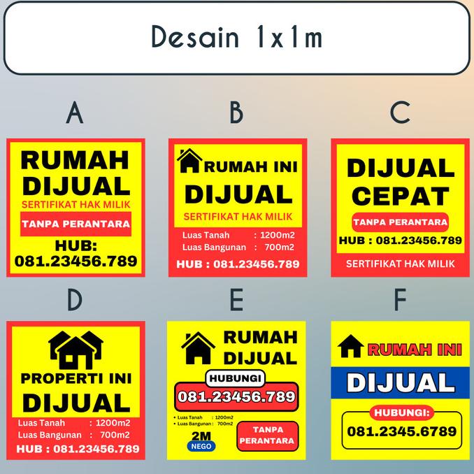 Jual NEW SALE Cetak Banner Rumah Dijual Disewakan Dikontrakan