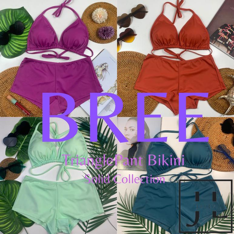 Jual Terbaru Bree Solid Bikini Set Bikini Pantai Baju Renang