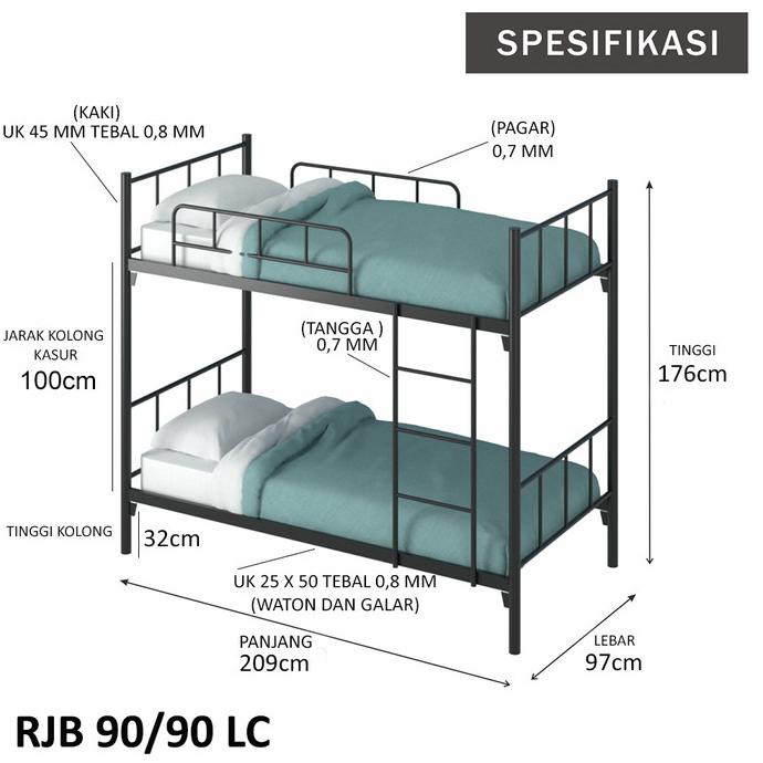 Jual Shumo Ranjang Besi Tingkat Susun Triplek Busa Bunk Bed