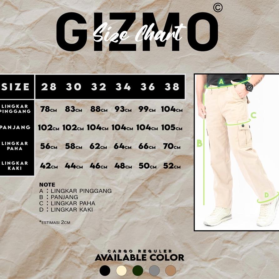 Jual Gizmo Celana Cargo Panjang Reguler Cream Shopee Indonesia