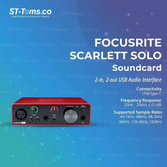 Jual Focusrite Scarlett Solo Rd Gen Usb Audio Interface Soundcard