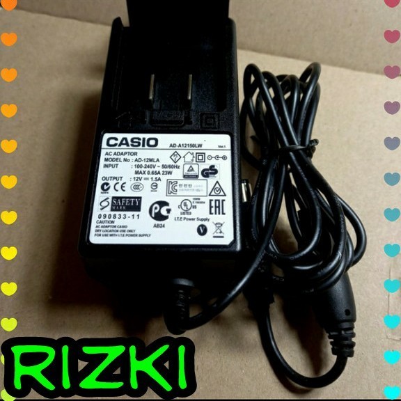 Jual ADAPTOR KEYBOARD CASIO 12V 1 5A SERIES CTK 2000 DAN WK 6600