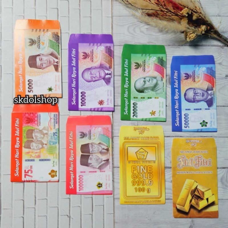 Jual Amplop Lebaran Angpau Lebaran Karakter Uang DF Uk Medium Isi 100