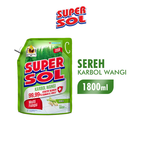 Jual Supersol Pembersih Lantai Karbol Sereh 1800 Ml Shopee Indonesia