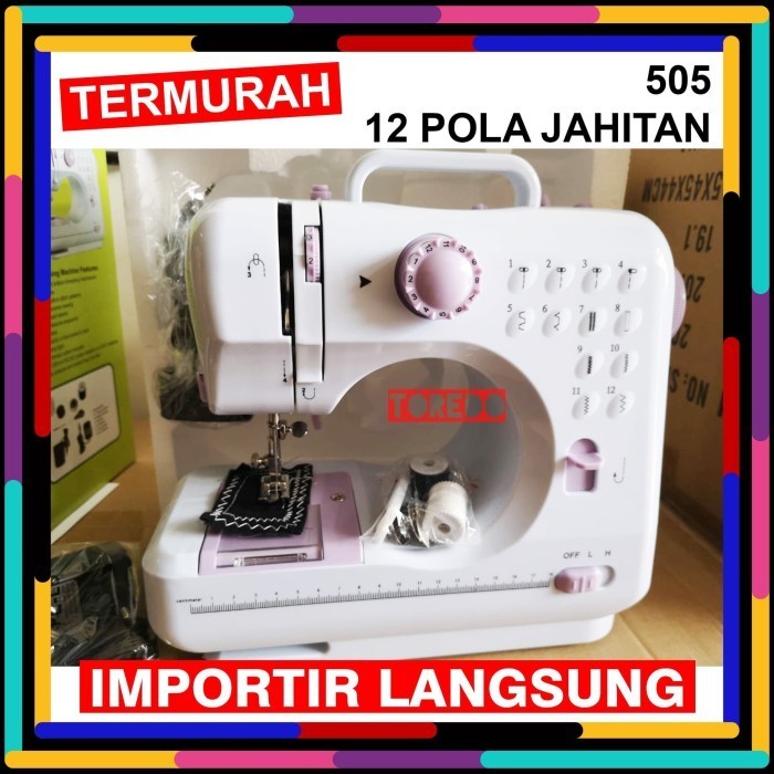 Jual Mesin Jahit Mini Portable FHSM 505 Mesin Jahit 12 Pola Jahitan