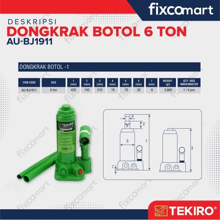 Jual Tekiro Dongkrak Botol Ton Tekiro Hydraulic Bottle Jack