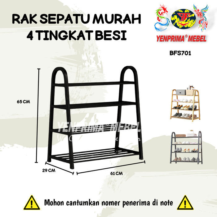 Jual Rak Sepatu Sandal Murah 4 Tingkat Besi Tingkat Portable Rak