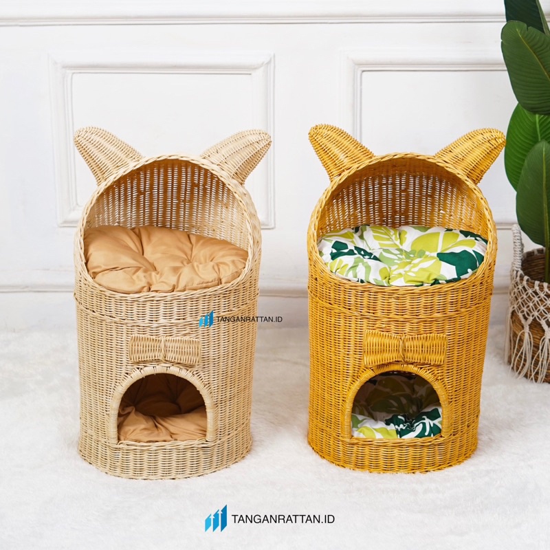 Jual Rumah Kandang Kucing Dan Anjing Rotan Menara Tingkat Kasur Cat