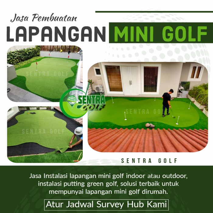 Jual Instalasi Putting Green Golf Lapangan Mini Golf Sintetis Rumahan