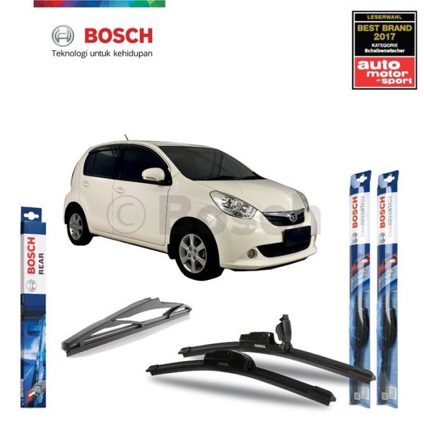 Jual Wiper Depan Belakang Daihatsu Sirion Bosch Frameless