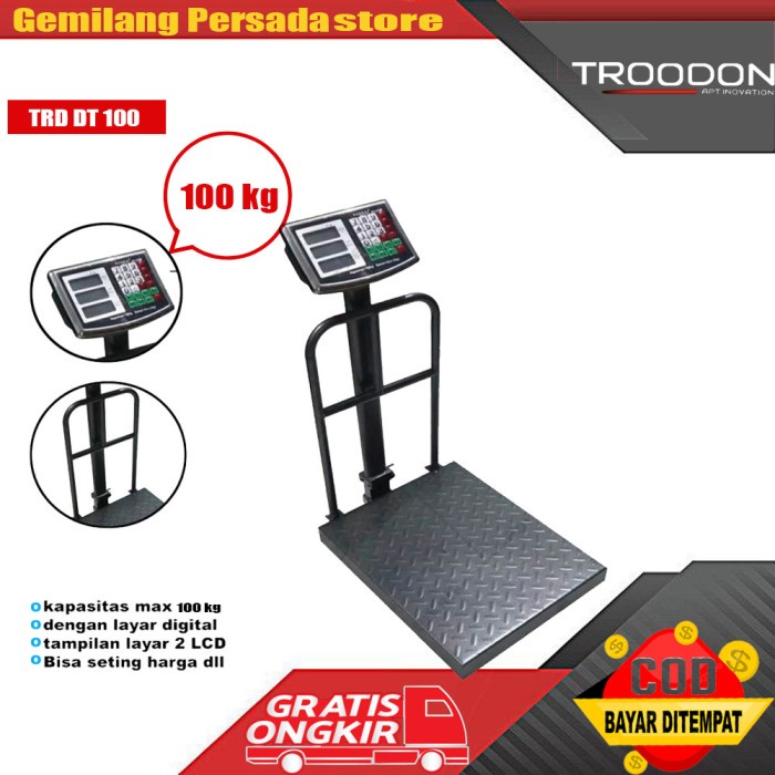 Jual Timbangan Barang Digital 100Kg Ekpedisi Paket Timbangan Duduk