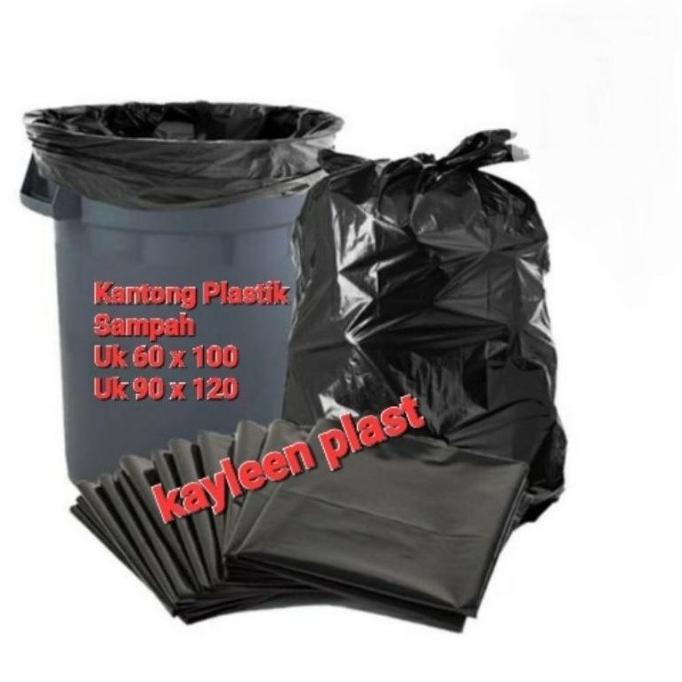 Jual ISI 50 PACK KANTONG PLASTIK SAMPAH TRASH BAG HITAM UKURAN 60X100