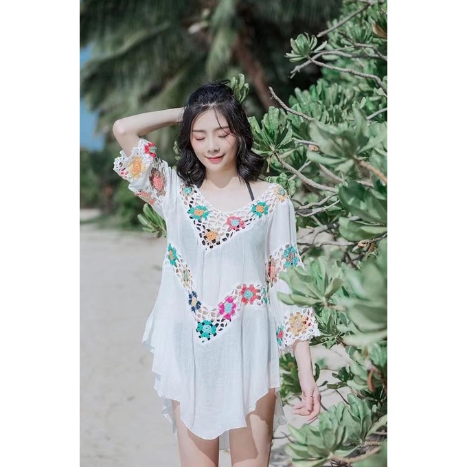 Jual Trend White Boho Outer Bikini Outer Dress Pantai Bra Luaran