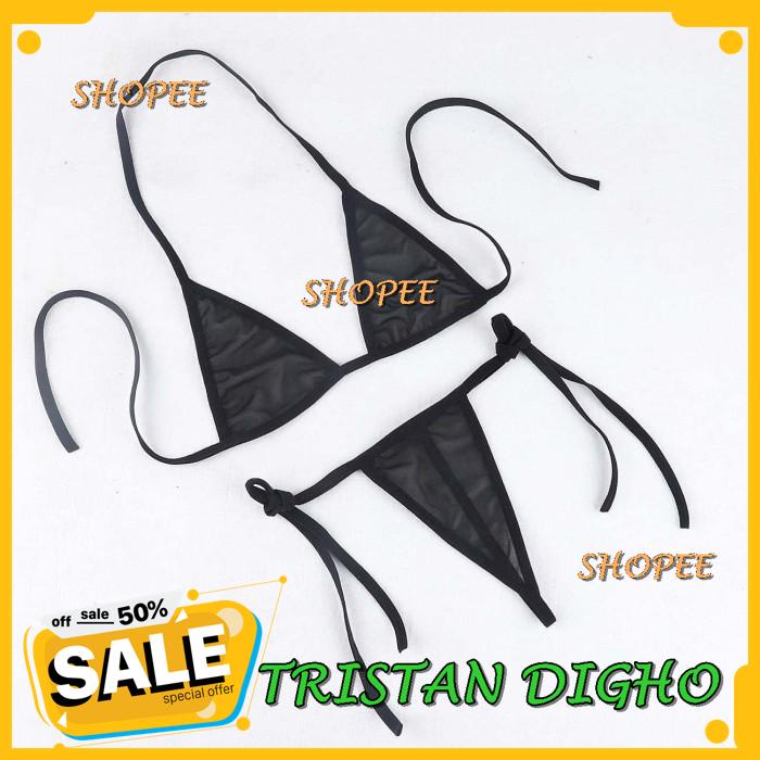 Jual BRA LINGERIE BRA GSTRING SEXY TRANSPARAN THONG BIKINI SET B BRA