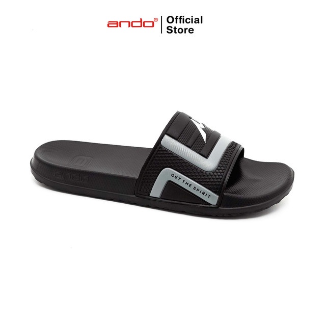 Jual Ando Official Sandal Selop Slide 08 Pria Dewasa Hitam Shopee