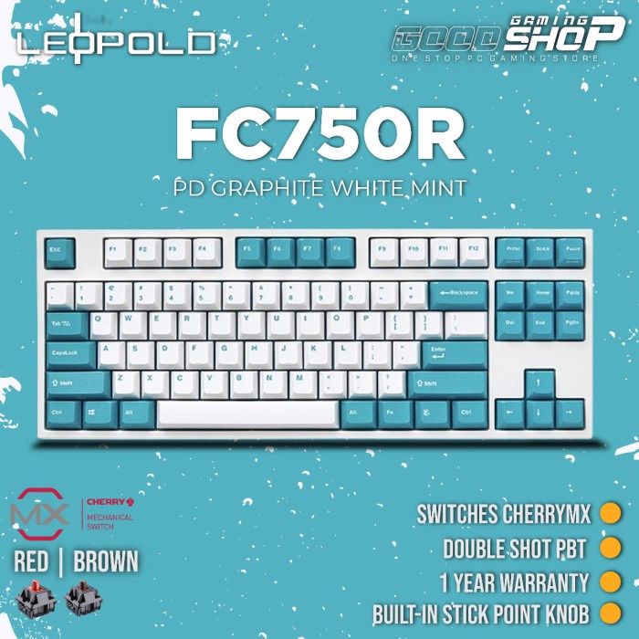 Jual LEOPOLD FC750R PD Graphite White Mint PD Gaming Keyboard