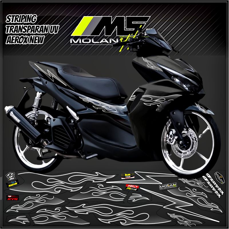 Jual Decal Sticker Striping Variasi Transparan Uv Aerox New Api All New