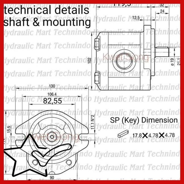 Jual HMEB POMPA HIDROLIK ALP2A D 30 C2 FG HYDRAULIC GEAR PUMP 20CC