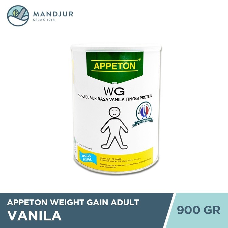 Jual Appeton Weight Gain Adult Vanilla 900 Gr Susu Tinggi Protein