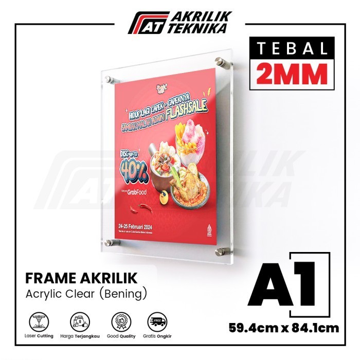 Jual Frame Bingkai Display Poster Akrilik Berkualitas Ukuran A1